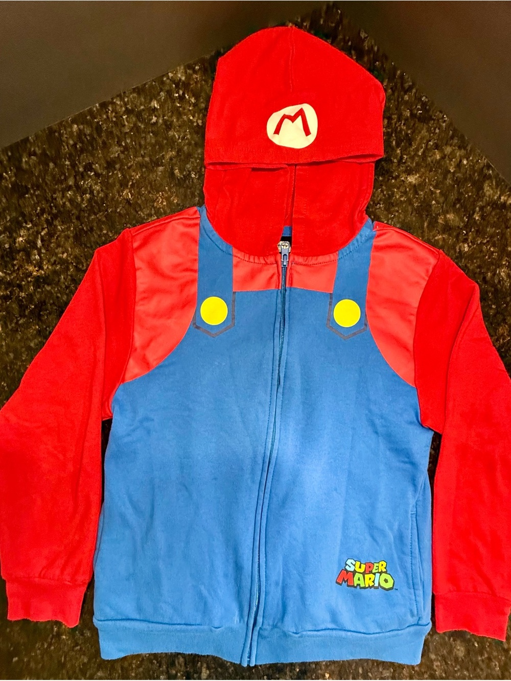 Nintendo Super Mario Red and Blue Hooded Costume Jacket